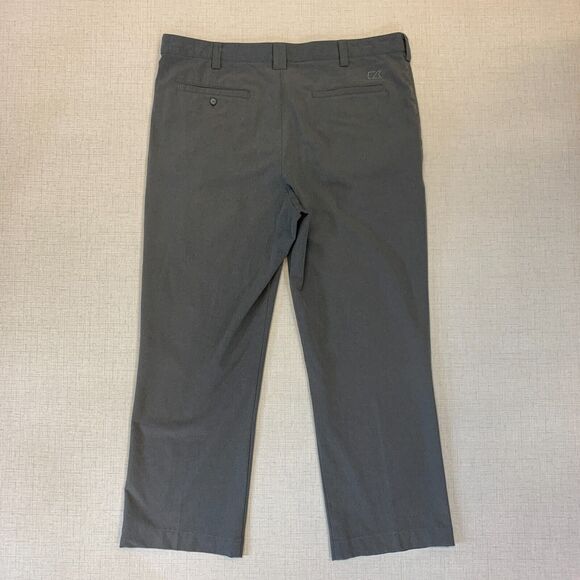 Cutter & Buck BainBridge Golf Pant Mens 36x27 Gray Flat Front Performance Chino - Picture 10 of 13